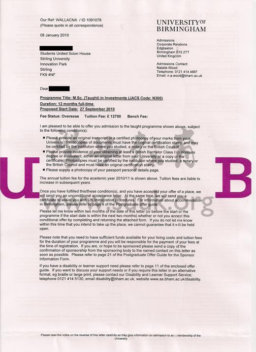 英国伯明翰大学投资学硕士