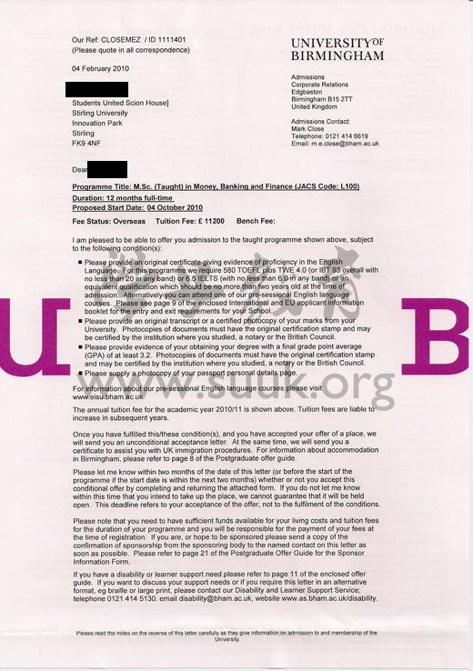 英国伯明翰大学金钱，银行与金融硕士