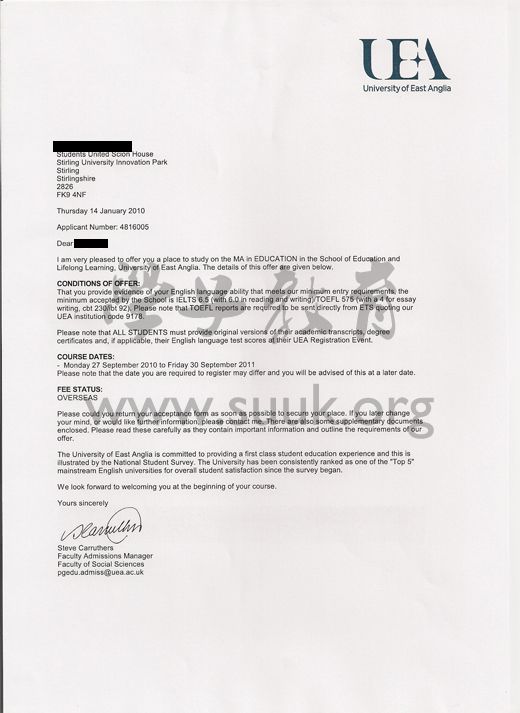 英国东英吉利大学教育学硕士