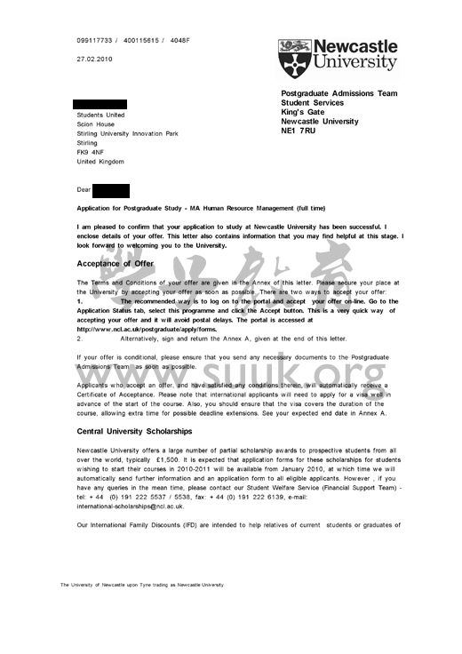 英国纽卡斯尔大学人力资源管理硕士