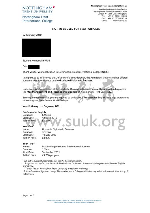 英国诺丁汉特伦特大学硕士预科