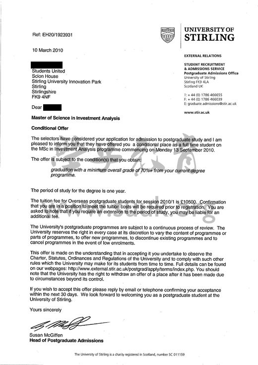 英国斯特林大学投资分析硕士