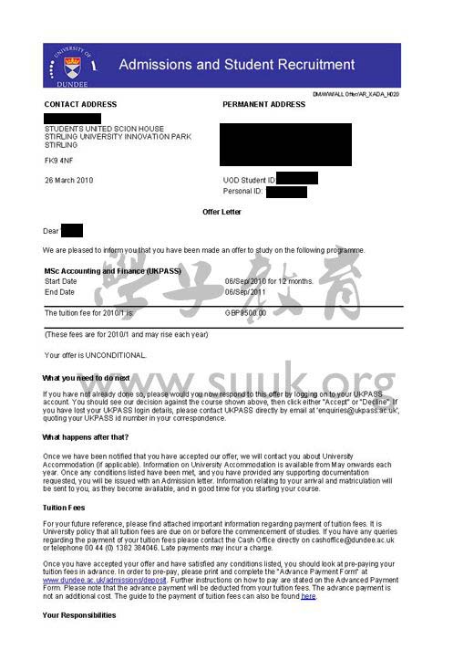 英国邓迪大学会计与金融硕士