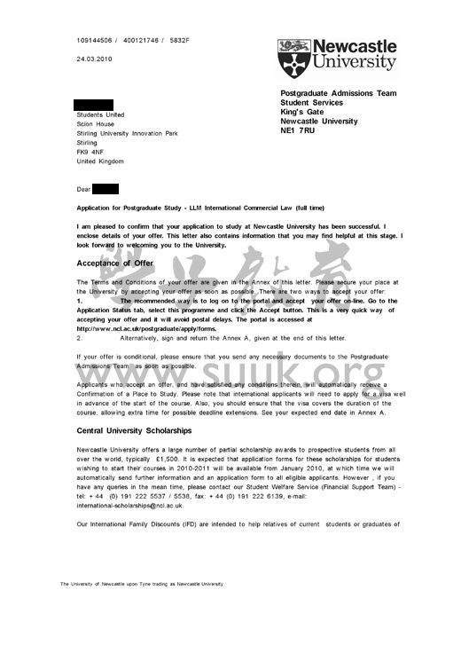 英国纽卡斯尔大学国际商业法硕士