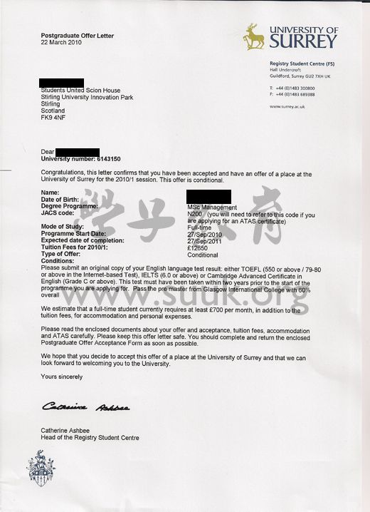 英国萨里大学管理硕士