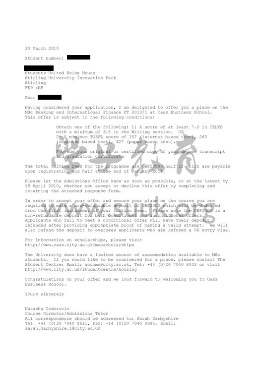 英国伦敦城市大学银行和国际金融硕士