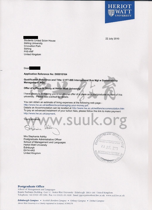 英国赫瑞瓦特大学国际商务管理与可持续性管理学硕士