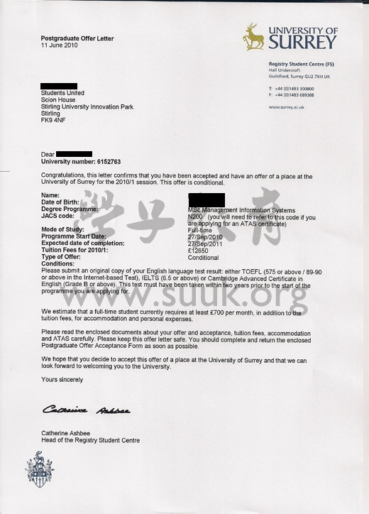 萨里大学信息系统管理学硕士
