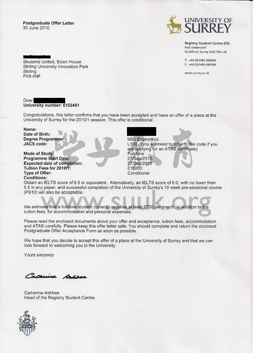 英国萨里大学经济学硕士