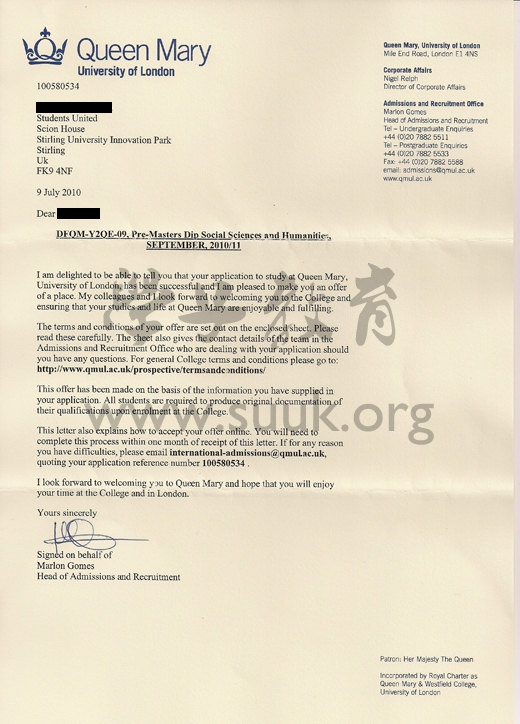 英国伦敦大学玛丽皇后学院硕士预科