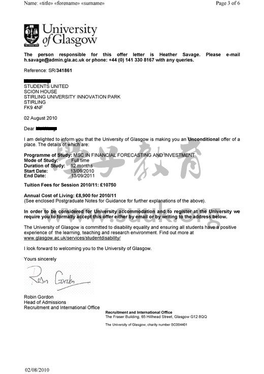 英国格拉斯哥大学金融预测与投资学硕士