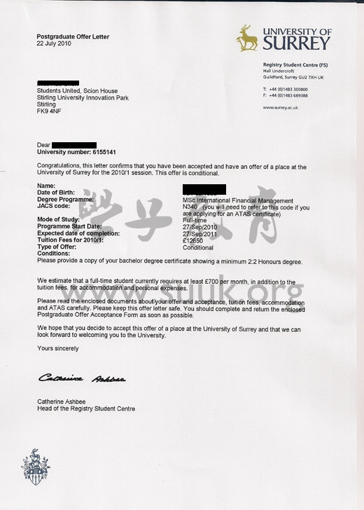 英国萨里大学国际金融管理学硕士