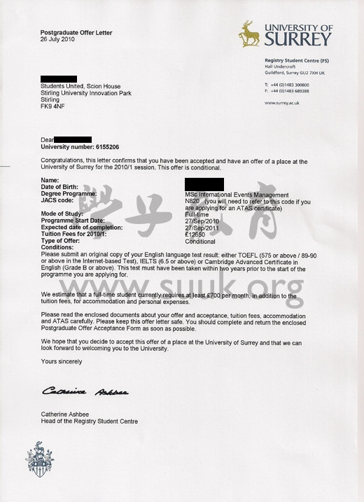 英国萨里大学国际展会管理学硕士