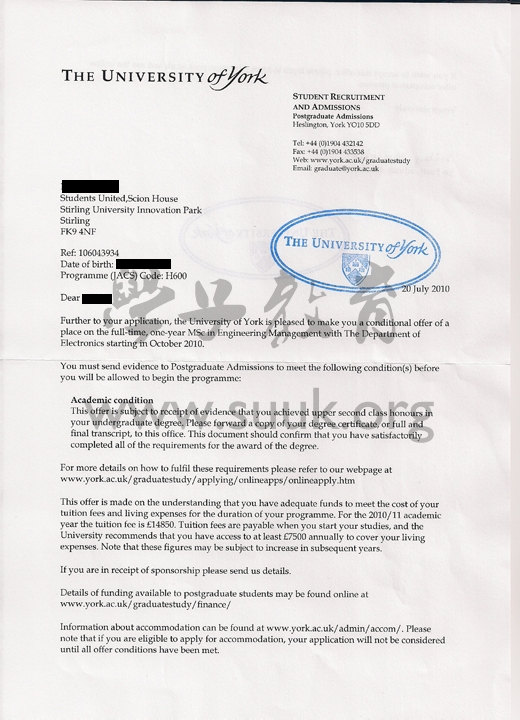 英国约克大学工程管理学硕士