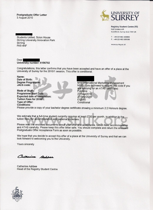 英国萨里大学国际营销管理学硕士