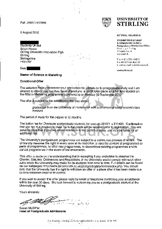 英国斯特林大学营销学硕士