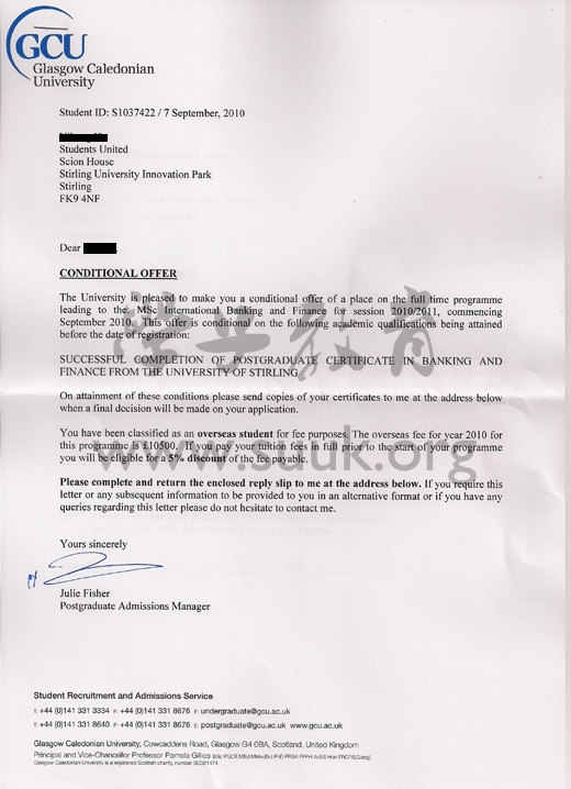 英国格拉斯哥喀力多尼亚大学国际银行与金融学硕士