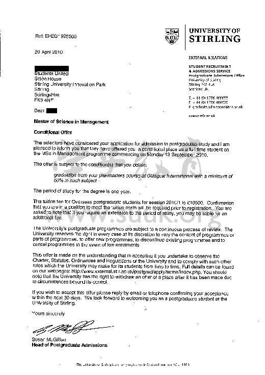 英国斯特林大学管理学硕士