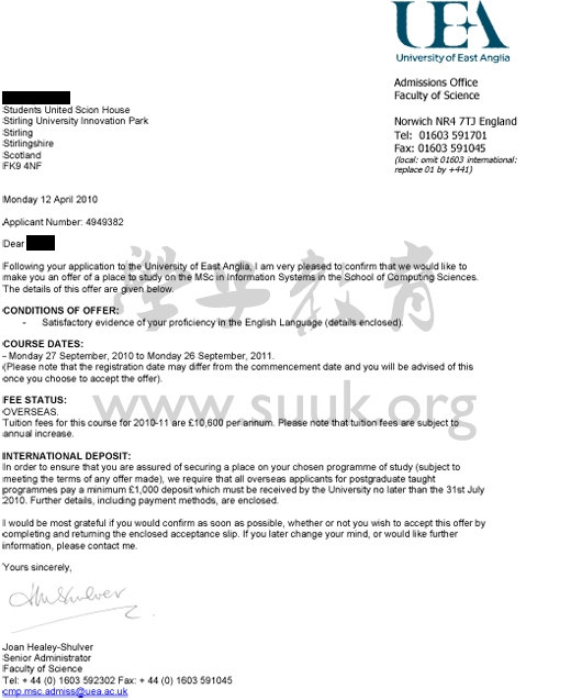 英国东英格利亚大学信息系统学硕士