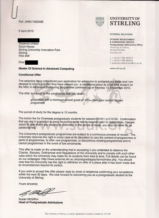 英国斯特林大学高级计算机学硕士