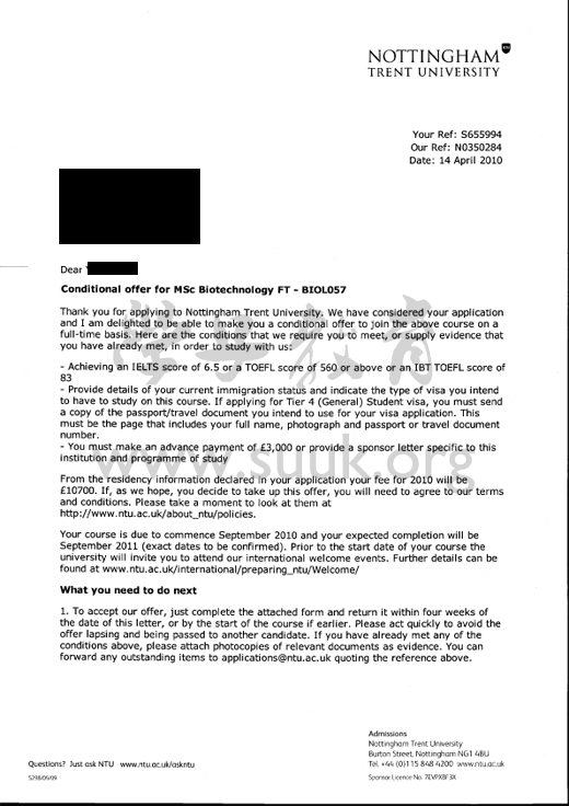 英国诺丁汉特伦特大学生物技术学硕士