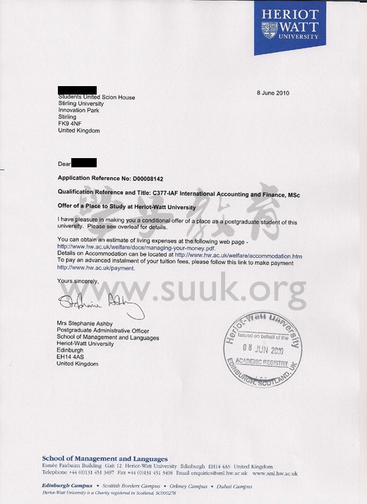 英国赫瑞瓦特大学国际会计与金融学硕士