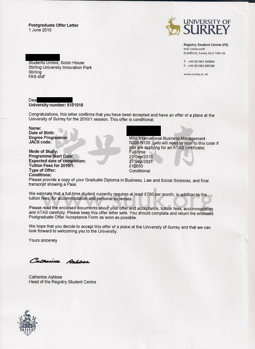 英国萨里大学国际商务管理学硕士