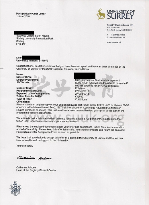 英国萨里大学国际商务管理学硕士