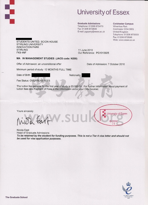英国埃塞克斯大学管理学硕士
