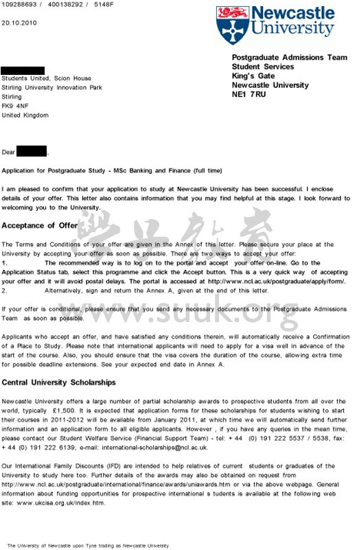 英国纽卡斯尔大学银行与金融学硕士