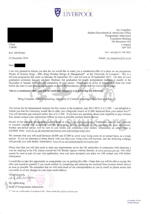 英国利物浦大学产品设计与管理学硕士