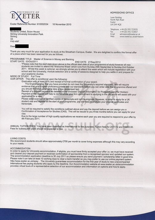 英国埃克塞特大学货币银行学硕士