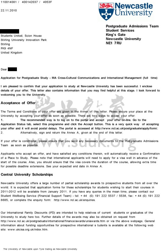 英国纽卡斯尔大学跨文化交流与国际管理学硕士