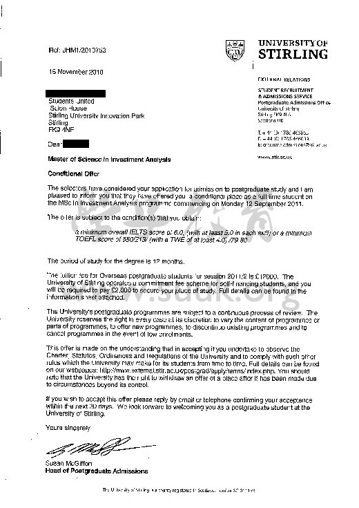 英国斯特林大学投资分析学硕士