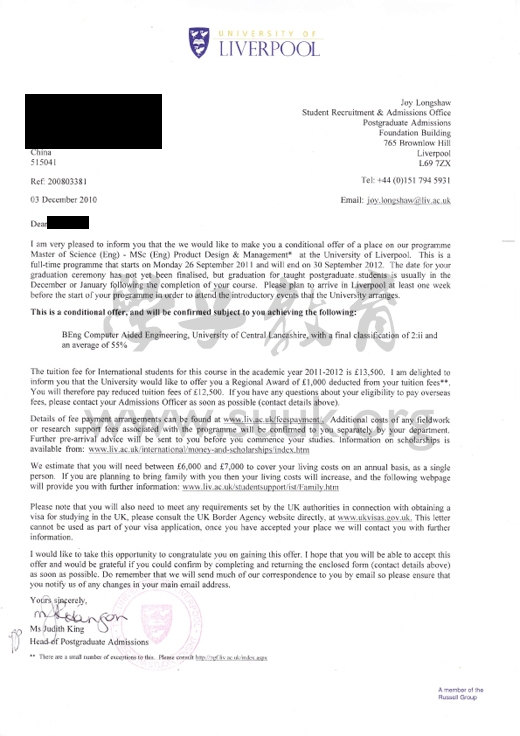 英国利物浦大学产品设计与管理学硕士