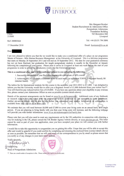 英国利物浦大学人力资源管理学硕士
