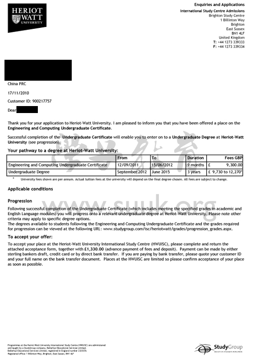 英国赫瑞瓦特大学本科预科