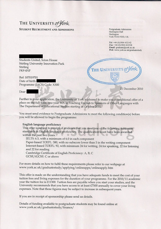 英国约克大学英语教育学硕士