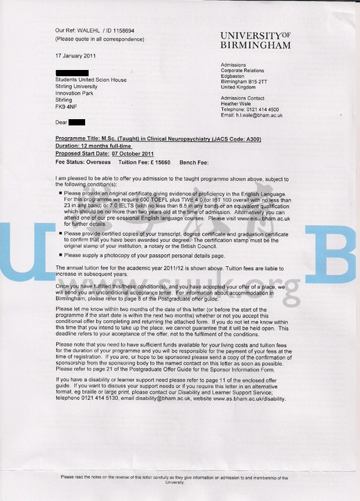 英国伯明翰大学临床神经精神病学硕士
