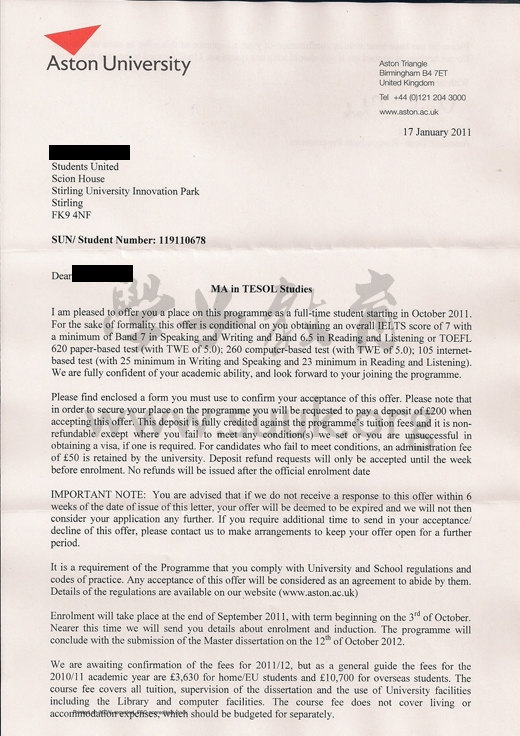 英国阿斯顿大学英语教学硕士