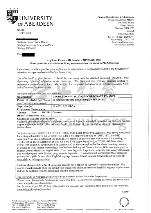 英国阿伯丁大学企业融资学硕士