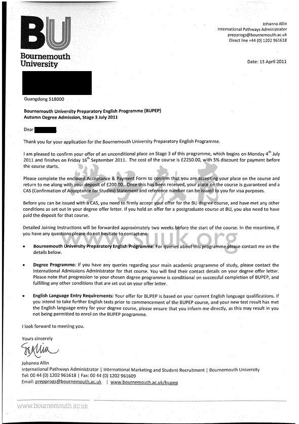 英国伯恩茅斯大学英语课程