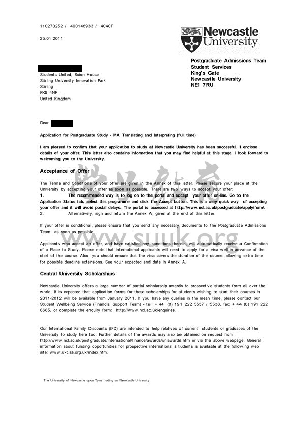 英国纽卡斯尔大学翻译和口译学硕士
