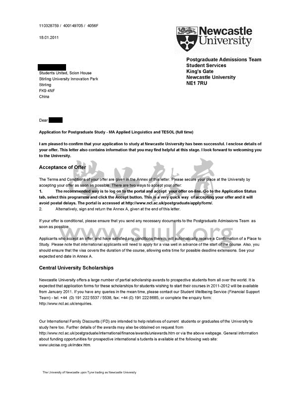 英国纽卡斯尔大学应用语言学和英语教学硕士