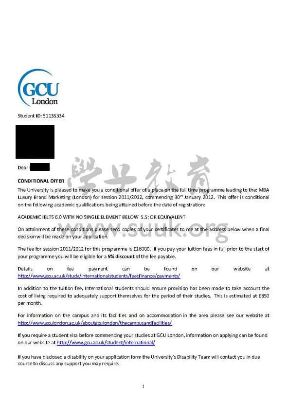 英国格拉斯哥喀里多尼亚大学伦敦校区奢侈品品牌营销工商管理硕士