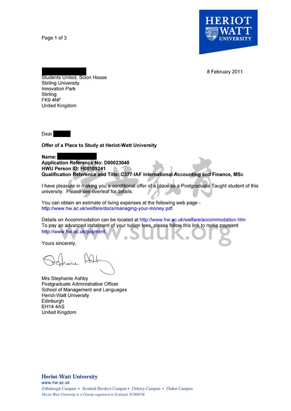 英国爱丁堡赫瑞瓦特大学国际会计和金融学硕士