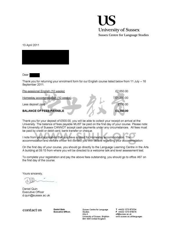 英国萨塞克斯大学英语课程