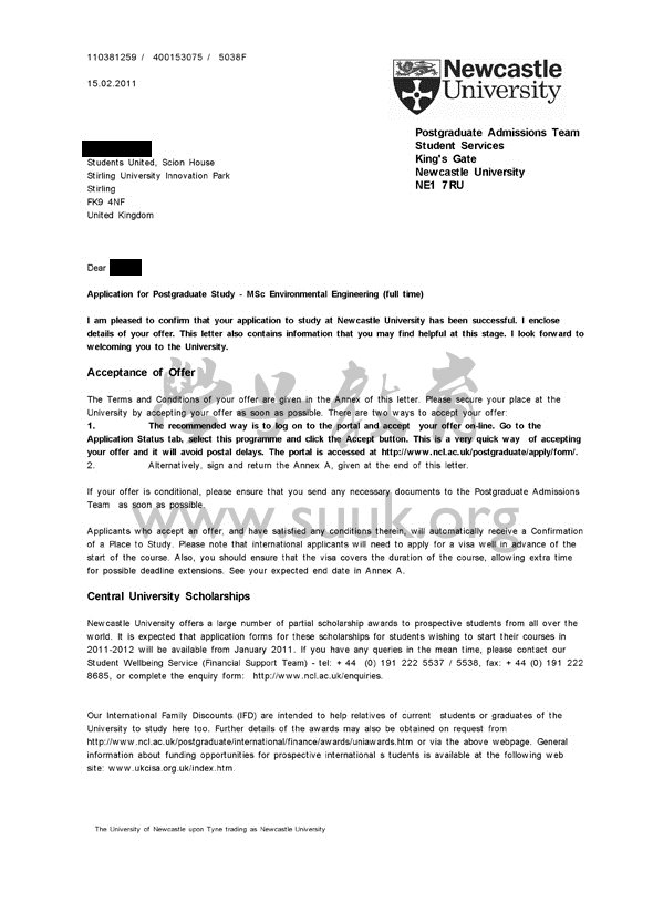 英国纽卡斯尔大学环境工程学硕士