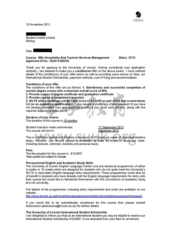 英国林肯大学酒店和旅游服务管理学硕士