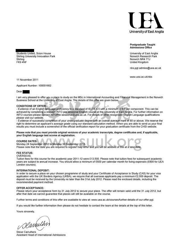 英国东英格利亚大学国际会计和金融管理学硕士
